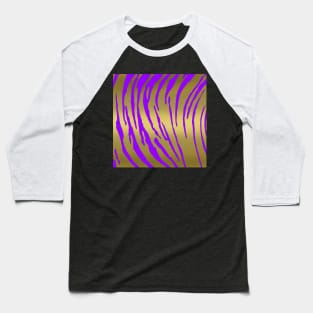 Gold Tiger Stripes Purple Baseball T-Shirt